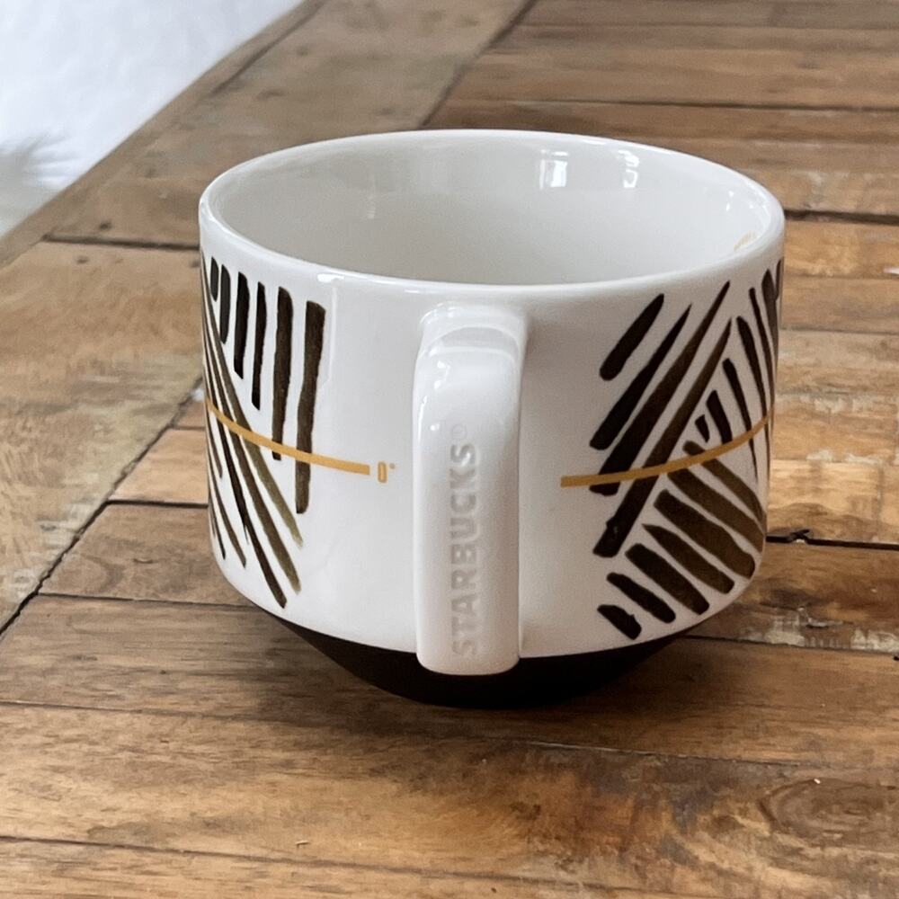 Starbucks Coffee Mug 2014 A Story Of Origin Geography Bone Cup 12oz Striped - Picture 2 of 7